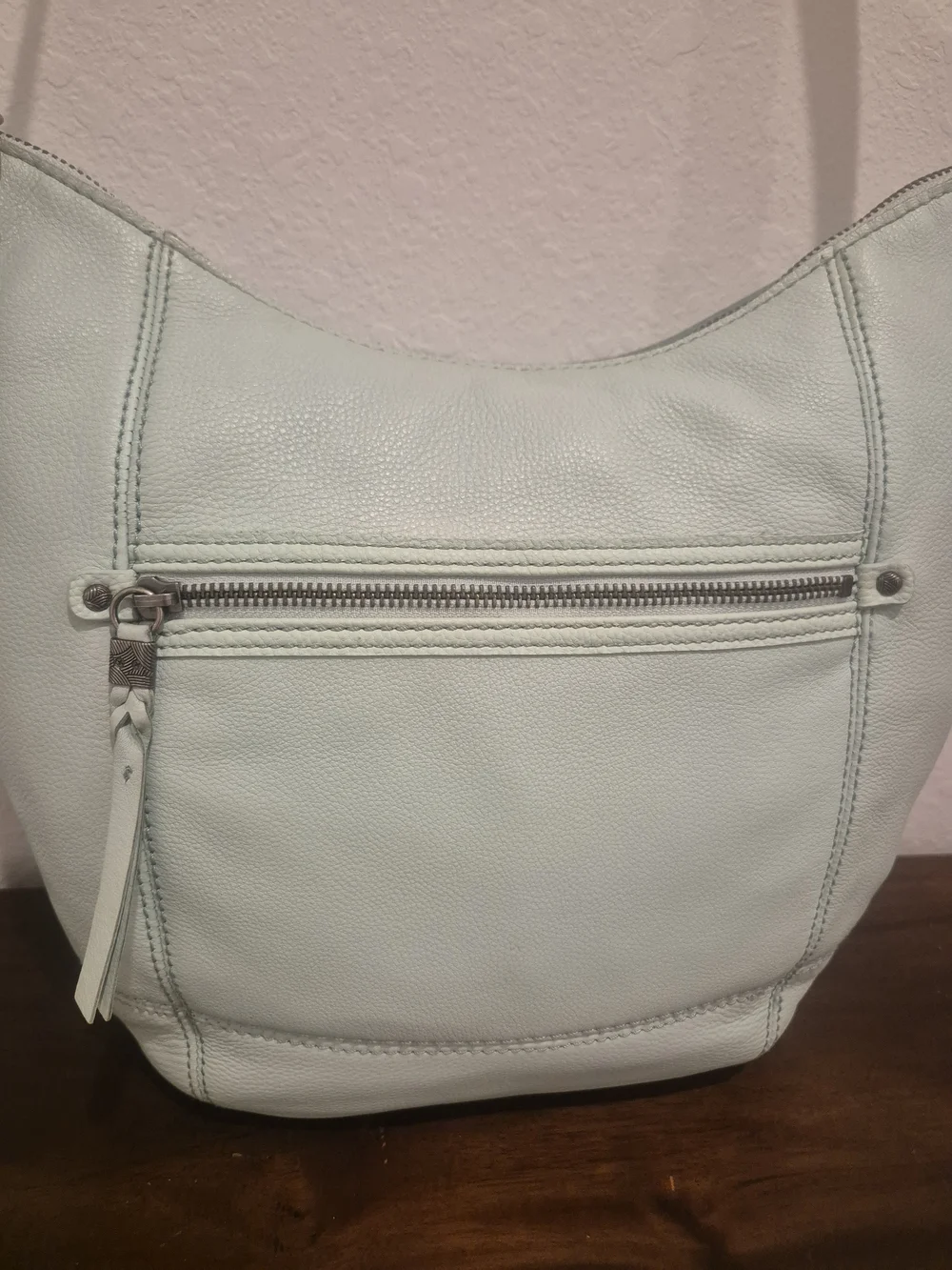 The Sak Sequoia Pebbled Leather Hobo Bag/Purse Soft Mint Green
